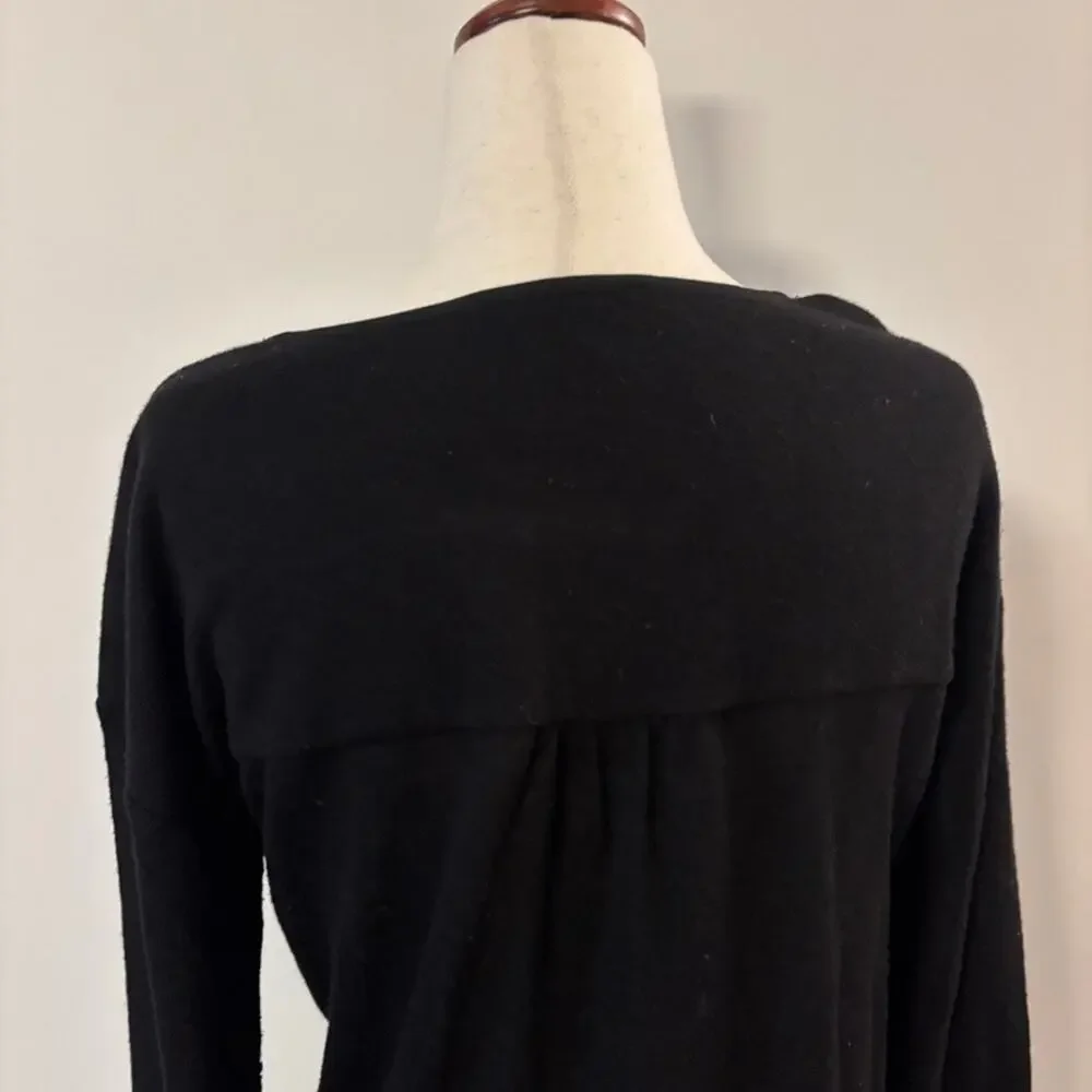 Sanctuary Black V Neck Sweater Small Lightweight Long Sleeve